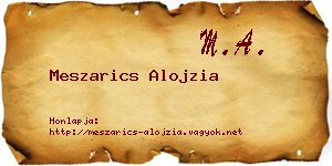 Meszarics Alojzia névjegykártya